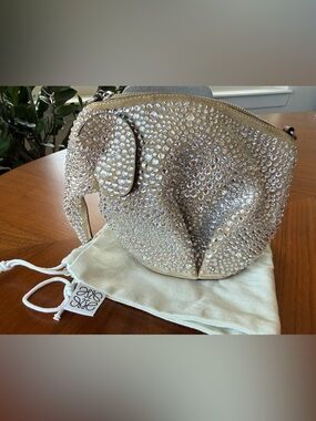 Loewe Crystal Elephant Bag
Rhinestone Suede Rare Limited
Edition Crossbody